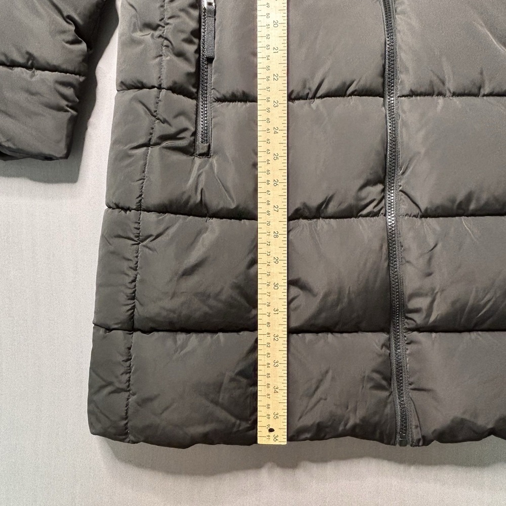 Tommy Hilfiger Women's Black Heavy Weight Puffer Jacket Hooded Faux Fur Size XL - Picture 8 of 13